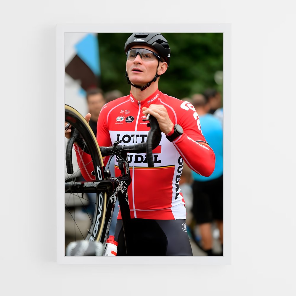 Poster André en Rouge – affiche Cyclisme (vue 3)